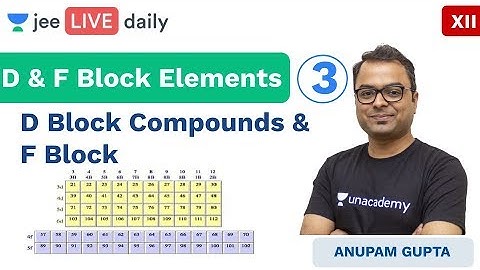 JEE Mains: D & F Block Elements | IIT JEE Chemistry | Unacademy JEE | Anupam Sir