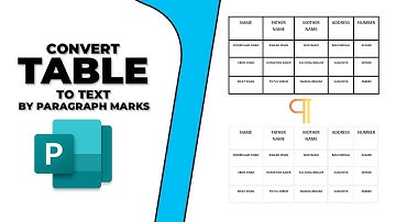 How to convert the table to text separated by paragraph marks