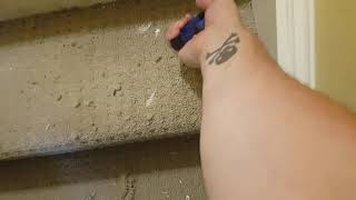 Easy way to remove carpet from stairs.