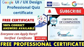 Google UI / UX Design Professional free certificate | Google Free Course With Certification