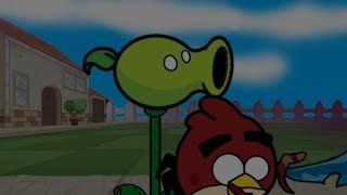 pibby angry bird red and peashooter test attack []bird and botany[] fnf+art