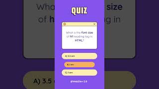 Quiz time... #quiz #shorts #html #webdevelopment #frontenddevelopment #backenddevelopment #backend