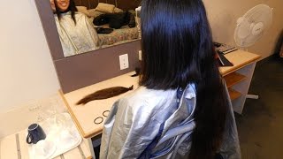 Waist length hair to shoulder dramatic makeover
