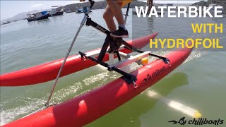 Go foiling without getting wet! Hydrofoil Water Bike by Chiliboats