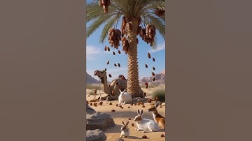 The camel saves the date palm tree from drying up by seeing water 😭 #ai #tree #plants #water