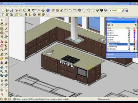  SketchUp Kitchen Design using Dynamic Component Cabinets 