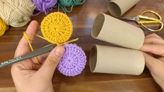 VERY NICE IDEA !😍Look what I did with the TOILET PAPER ROLL! MY GIRL WILL LOVE THIS! CROCHET RECYCLE
