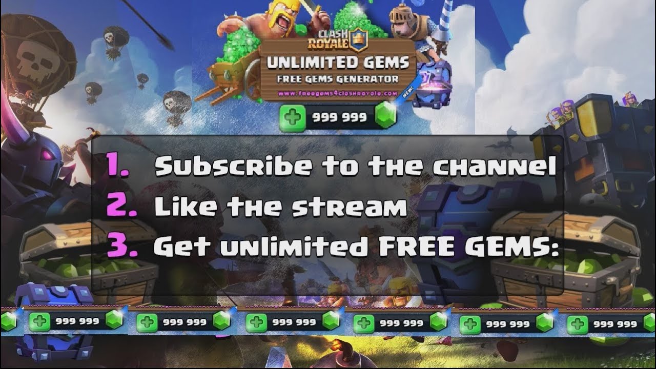 CLASH ROYALE FREE GEMS - HOW TO GET FREE GEMS IN CLASH ROYALE HACK - CLASH  ROYALE GENERATOR - 