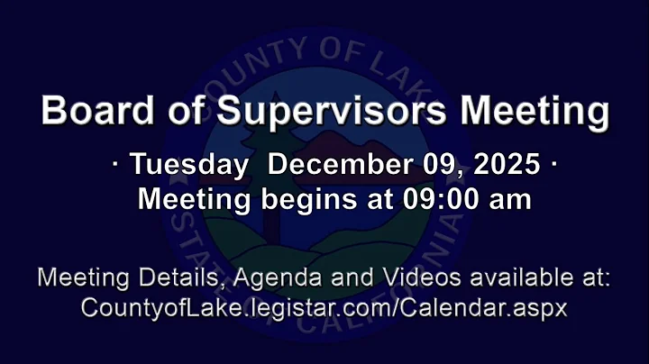 Board of Supervisors Tues Mtg 12-10-25