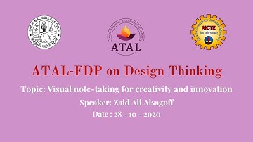 ATAL-FDP on Design Thinking | Zaid Ali Alsagoff : Visual note-taking for creativity and innovation