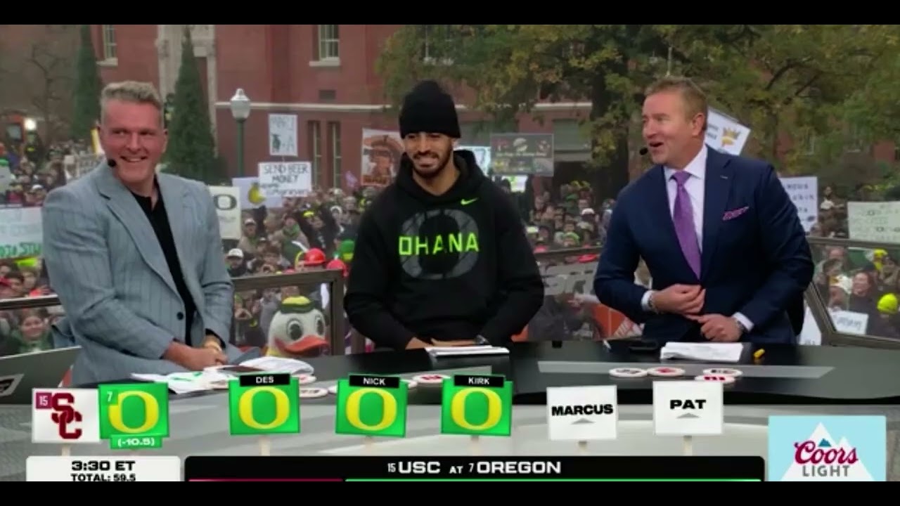 Marcus Mariota and College Gameday Week 13 Oregon vs USC picks