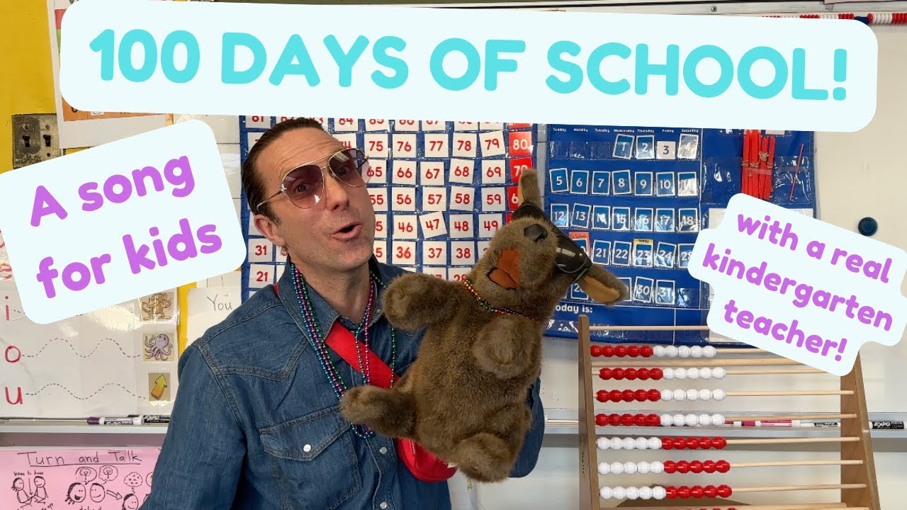 100 Days of School Song by Kindergarten Teacher, Mr. Blecha | Learning Videos for Kids
