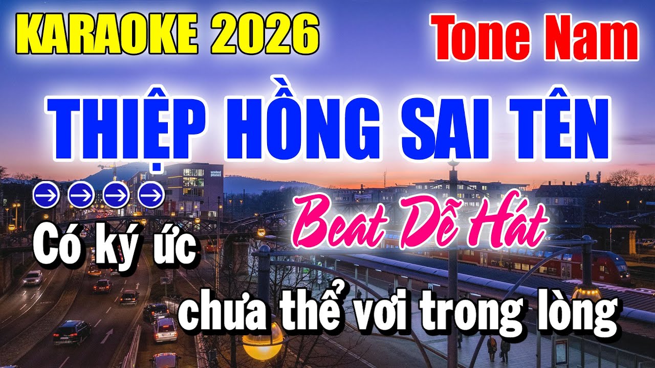 Karaoke Thiệp Hồng Sai Tên Tone Nam ( Beat Chuẩn 2026 ) Karaoke Thanh Duy