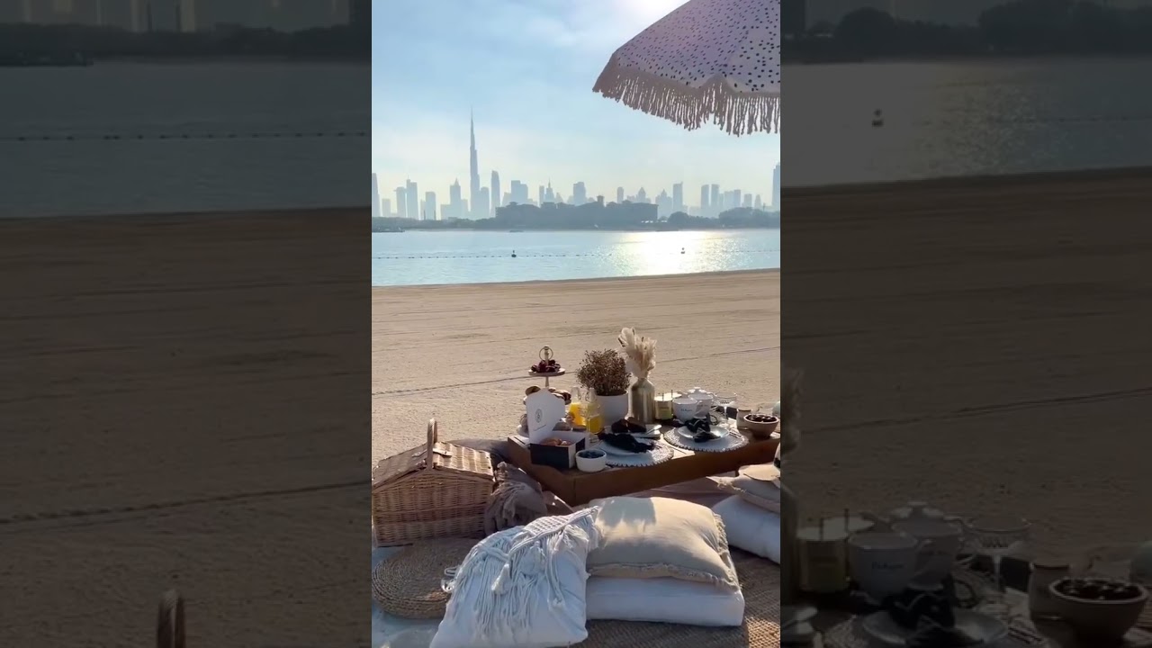 Morning View of Burj Khalifa with Peaceful Ocean Vibes 🌅🌊