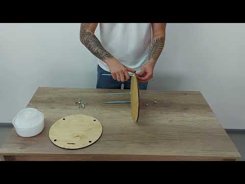 Прес для сиру дерев'яний круглий( Метал.розбірний) Колір ГОРІХ Діаметр-28,5 см Висота 20см, видео 1