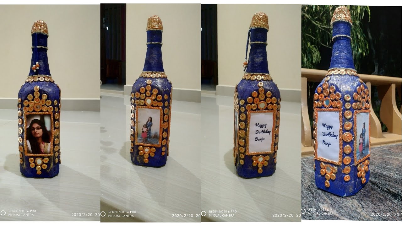 Bottle art with photo/ bottle art with customized photo/bottle craft YouTube