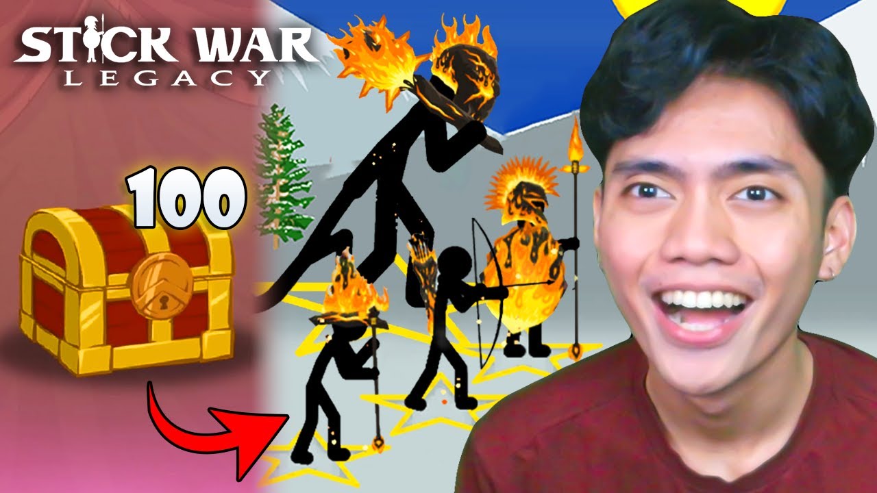 BUKA 100 CHEST BUAT DAPET SELURUH SKIN PYROBLAZE! Stick War: Legacy - Indonesia