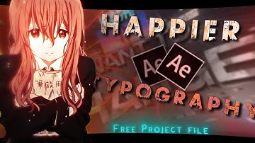 HAPPIER『 TYPOGRAPHY 』 (  Free Project File )  |  @M4ND1P   |
