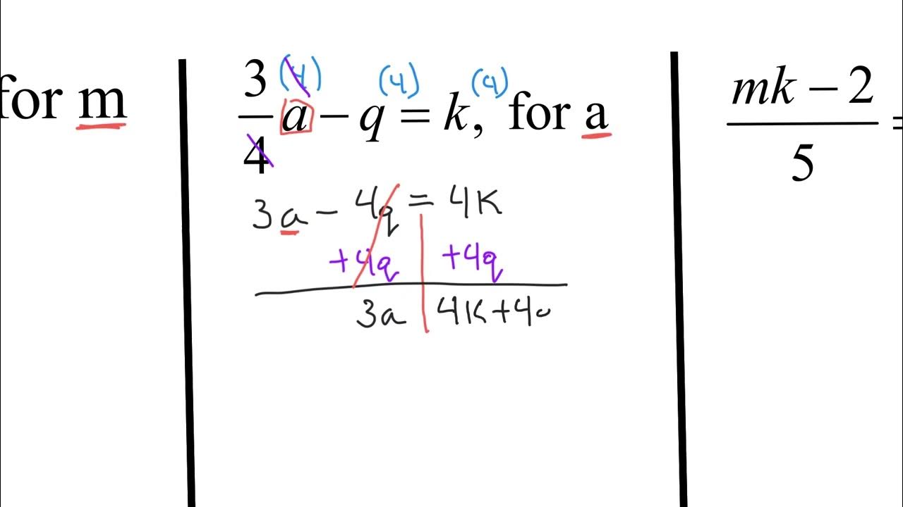 Algebra 1 Solving for a Specific Variable - YouTube
