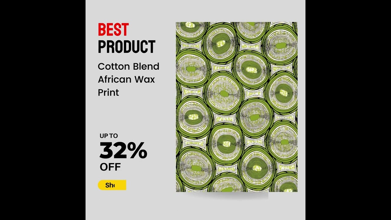 cotton blend african wax print fabric