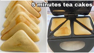 5 minutes tea cake in sandwich maker. How to make vanilla sponge cake without Oven