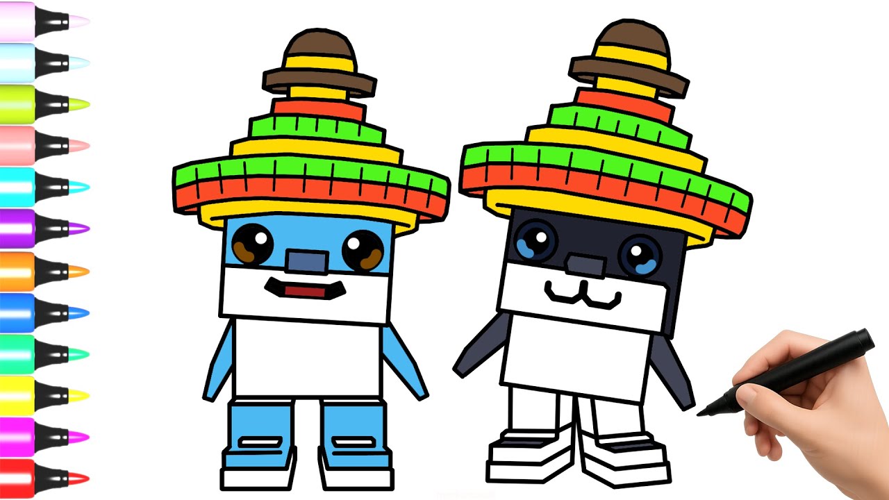 Como Dibujar a Los Primos con Sombreros -  Steal a Brainrot ROBLOX