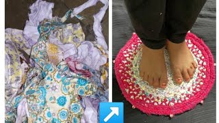 How to reuse old clothes | how to make door mat with old clothes #recycleoldclothes #reuse #doormat