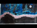 How to Draw night seen in Mountain- with water color-Daily Math Tips-2021