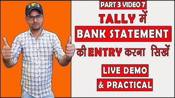 111 : Bank Statement Entry in Tally live Demo