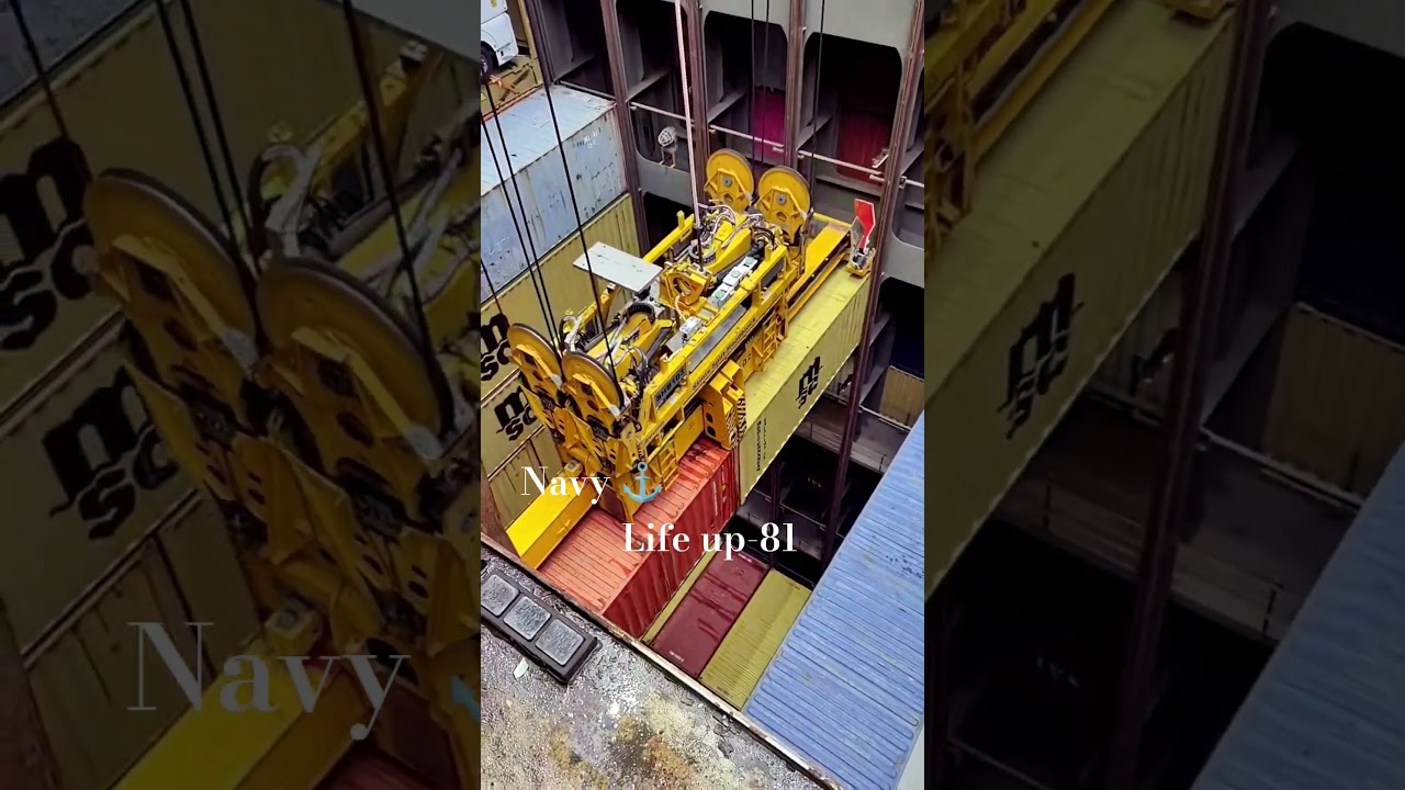 loading containers in ship merchant Navy lovers 🤟
