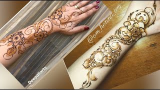 Recreation Shaded Mehndi Design Of Om henna Om || Diwali special henna design  ||