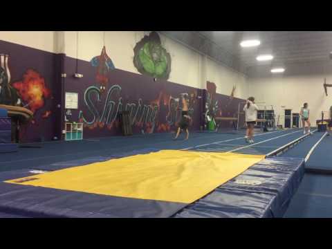 Handspring layout on dead floor