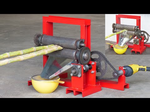 How To Make A Sugarcane Juice Machine Using Drill Machine 