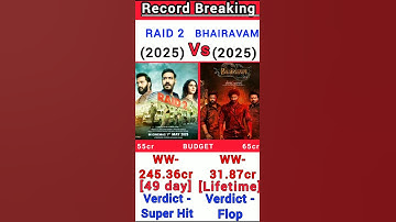 Raid 2 Vs Bhairavam Box Office Collection | Raid 2 day 49th collection #shorts