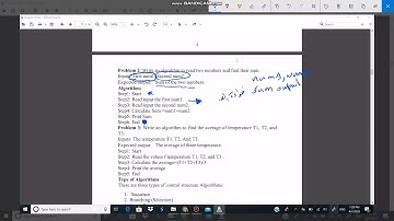 Algorithm- Find the summation of two numbers