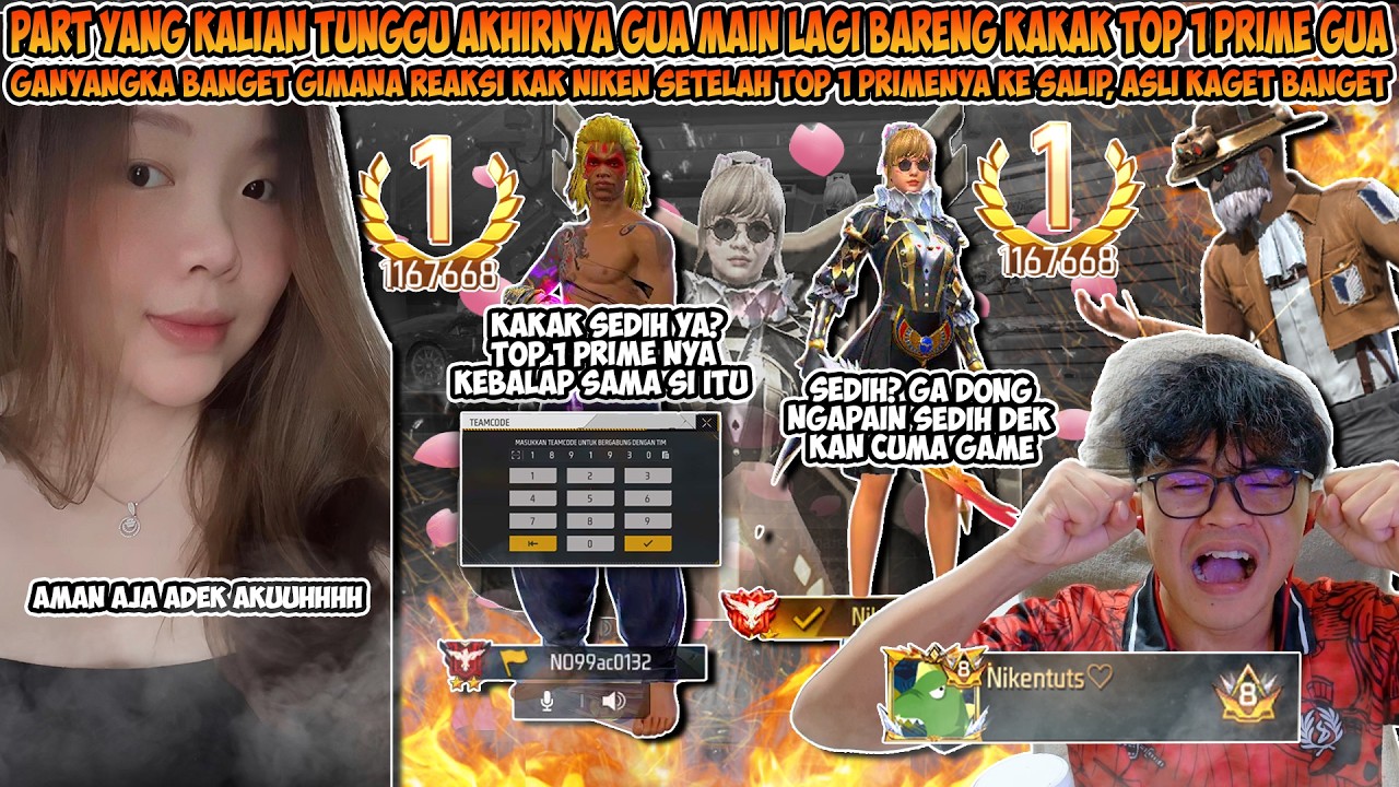 YANG KALIAN TUNGGU GUA MAIN LAGI BARENG KAKA TOP 1 PRIME, GANYANGKA BANGET RESPONNYA PAS KESALIP !!