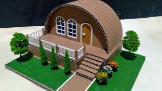 CARA Mudah membuat Miniatur rumah dari kardus 61 || desain rumah unik