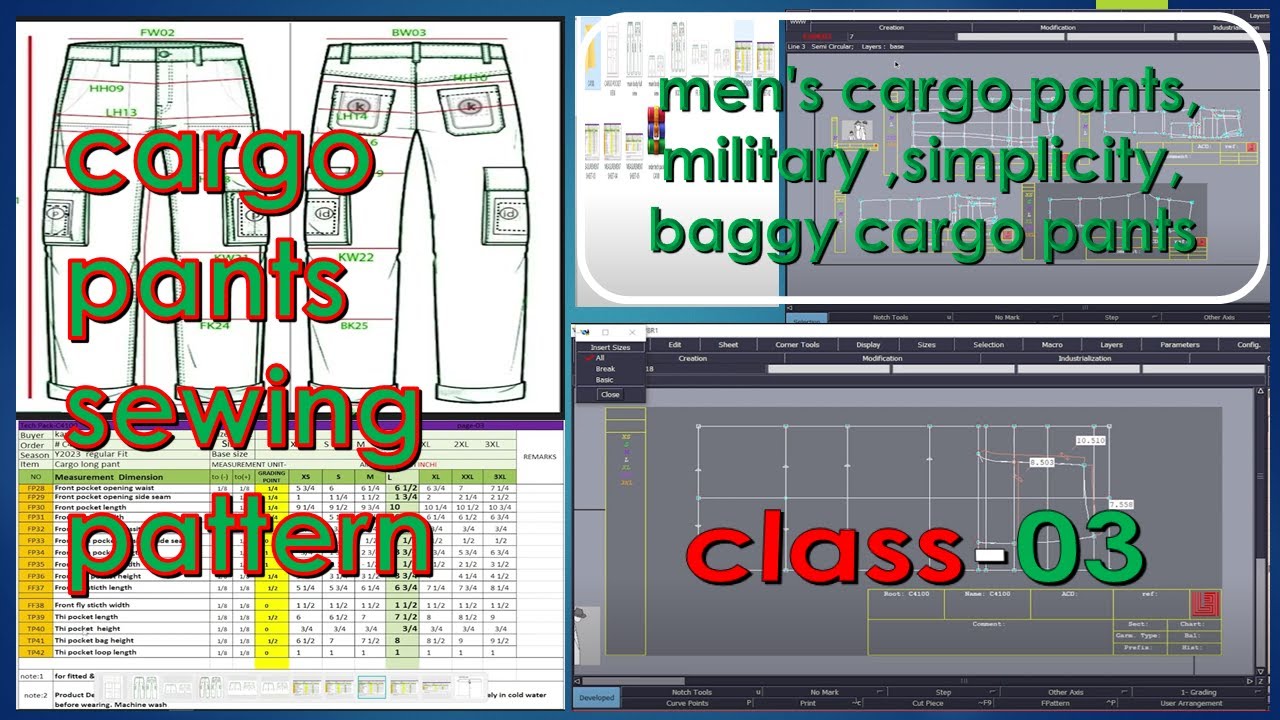 cargo pants pattern class03 II men's cargo pants II military