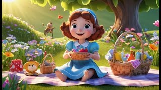 Picnic en el Prado de la Pequeña Señorita Muffet Buttercup | Mejor Colección de Rimas Infantiles