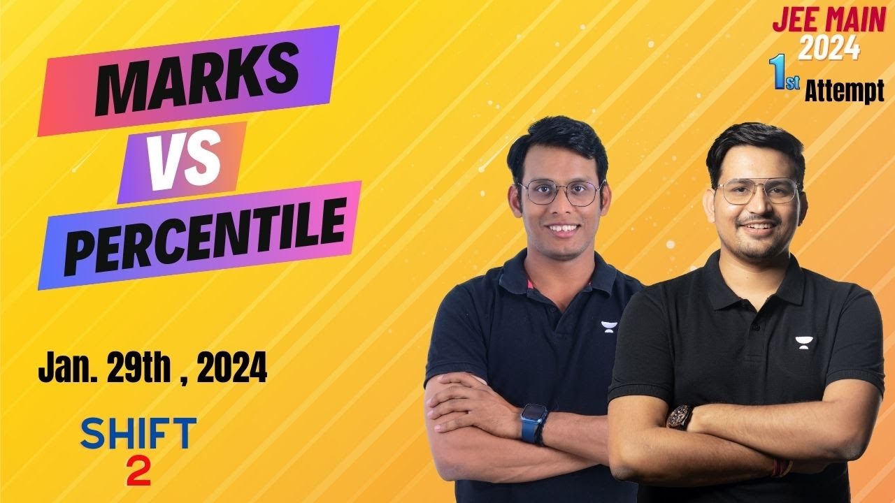 JEE Main Marks Vs Percentile | January 29 Shift 2 | JEE MAIN 2024 | RY ...