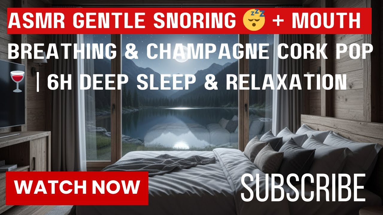 ASMR Gentle Snoring 😴 + Mouth Breathing & Champagne Cork Pop 🍷 | 6H Deep Sleep & Relaxation