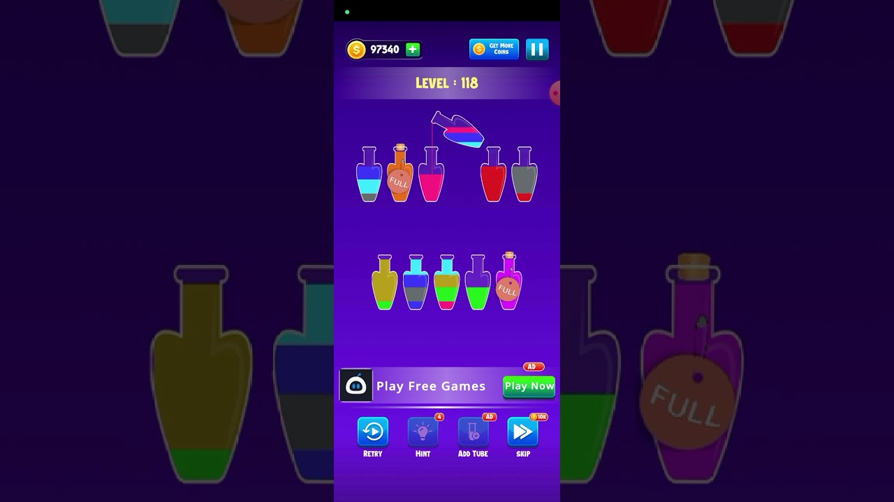 116-120 Level water sort color puzzle game  | water sort water puzzle 3D game 2024