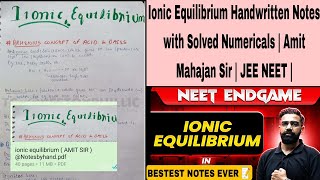 Ionic Equilibrium Handwritten Notes by Amit Mahajan Sir | Physical Chemistry | NEET & JEE 2026 | PW