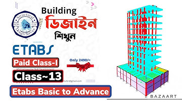 8 storey building design in etabs Software as per BNBC 2020 || Complete ETABS Software in 33 minutes