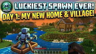 LUCKIEST SPAWN EVER 💎 Day 1: My new Home and Village