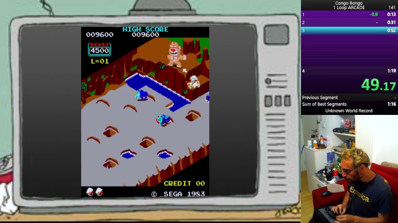 (WR) Congo Bongo (Arcade - Loop 1) Speedrun 1.18