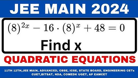 The sum of all the solutions of the equation (8)^2x-16(8)^x+48=0 is :| JEE MAIN MATHS PYQ 2024