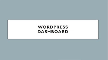 WordPress Dashboard Overview -- part 5