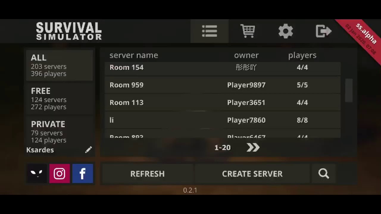 Survival simulator новая выживалка Alpha versia 