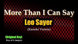 More Than I Can Say - Leo Sayer | Original Key | Karaoke Version